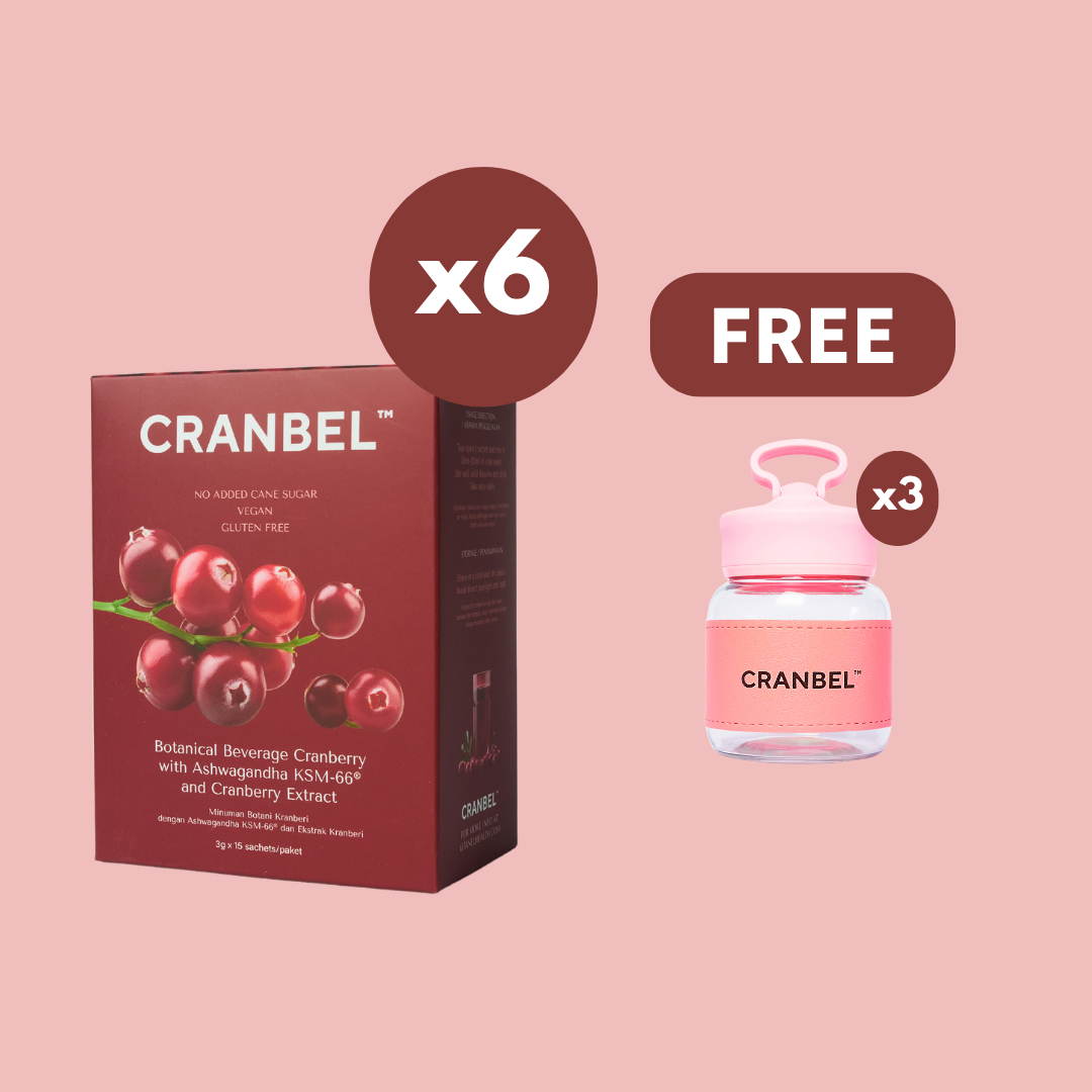 6 boxes of Cranbel + FREE 3 Phone Holder Mini Bottle & 15pcs Ang Pow